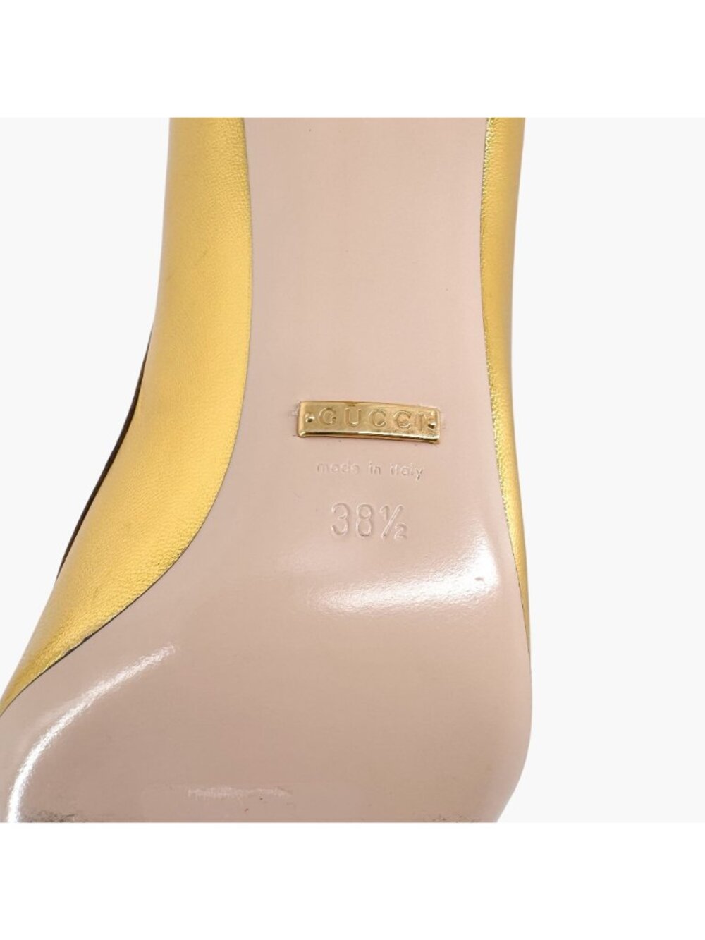 Gucci Yoko Snake Gold Metallic Leather Pumps High Heels Shoes Size 38.5 US 8.5 - Picture 16 of 16